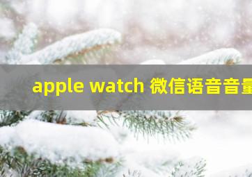 apple watch 微信语音音量